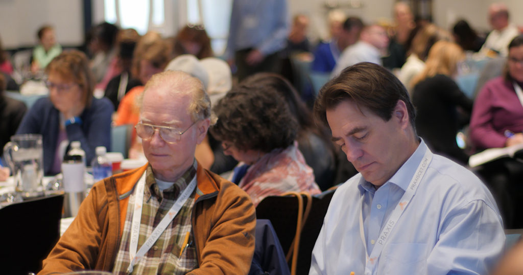 workshop attendees taking notes