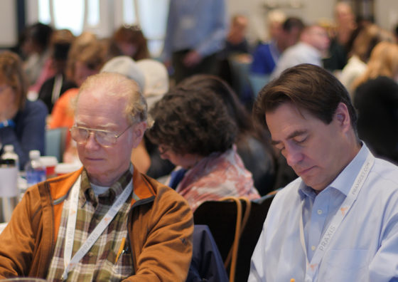 workshop attendees taking notes