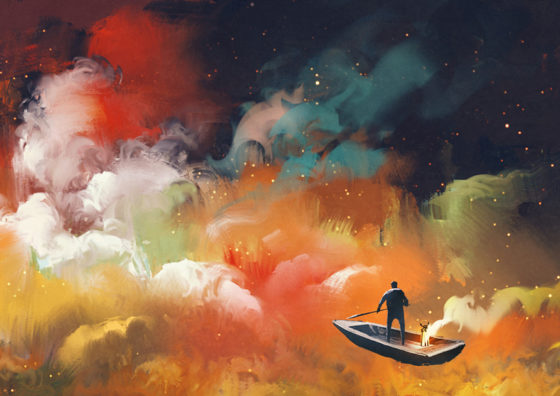 rowboat in space