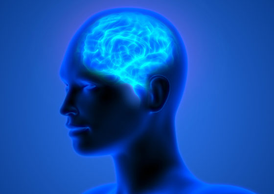 silhouette with brain
