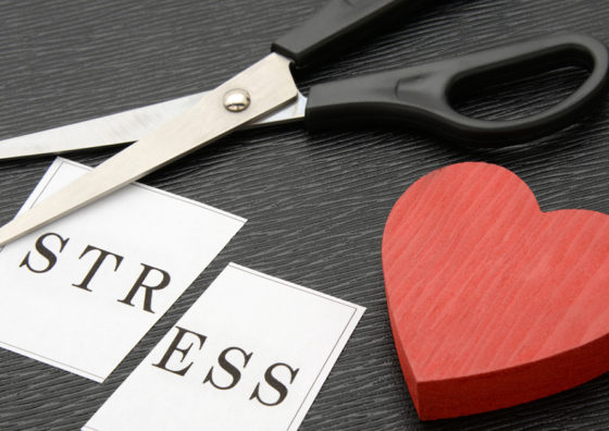 scissors heart and cut paper reading stress